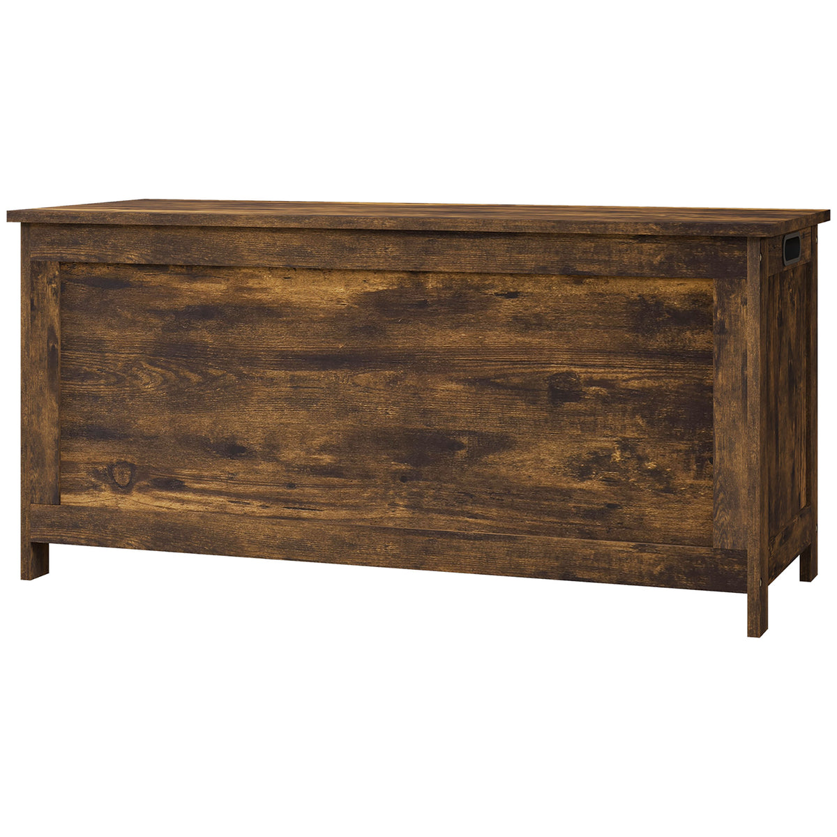Storage Trunk with 2 Safety Hinges, Modern Entryway Bench with Side Handles, Storage Chest for Living Room, Rustic Brown