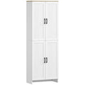 67" 4-Door Kitchen Pantry Cabinet, Freestanding Storage Cabinet Cupboard with Adjustable Shelves, White