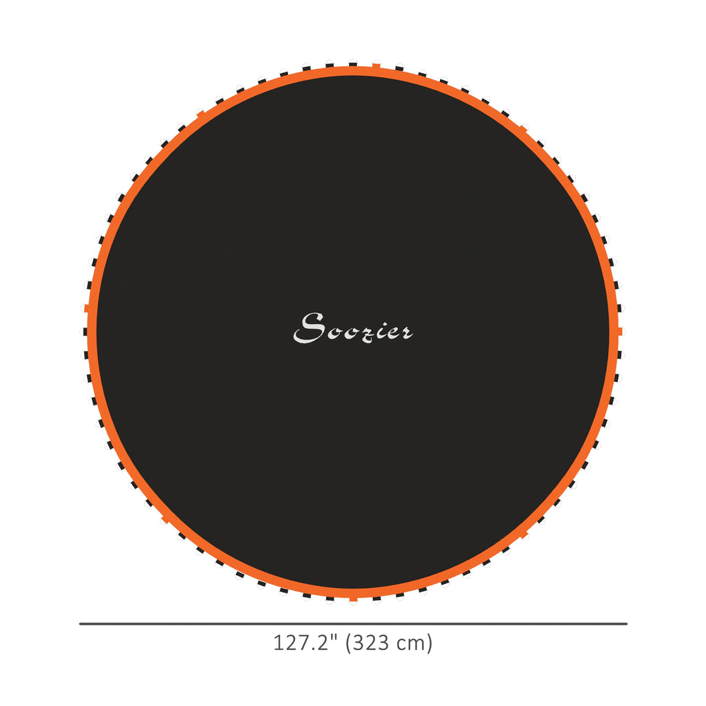 Soozier Trampoline Mat Replacement with Spring Pull Tool and 72 V-Hooks, Fits 12ft Trampoline, Using 5.5" Springs, Orange