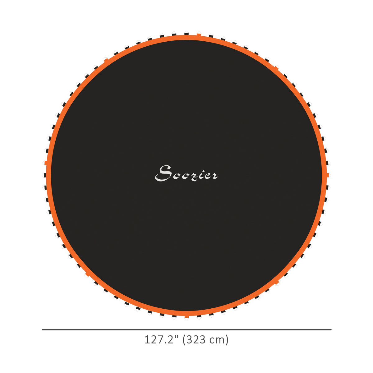 Soozier Trampoline Mat Replacement with Spring Pull Tool and 72 V-Hooks, Fits 12ft Trampoline, Using 5.5" Springs, Orange