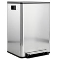 2 x 30L / 7.9 Gallon Dual Trash Can with Removable Inner Buckets and Handles for Kitchen, Office, Bathroom, Silver