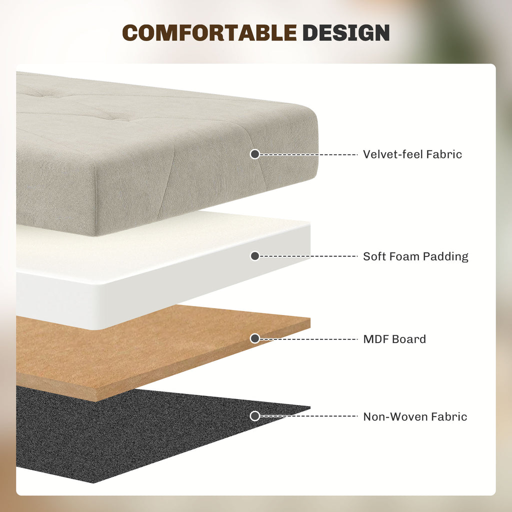 Storage Ottoman Bench, Velvet Upholstered Foldable Ottoman Footrest, Foot Stool with Wood Legs for Living Room, Bedroom