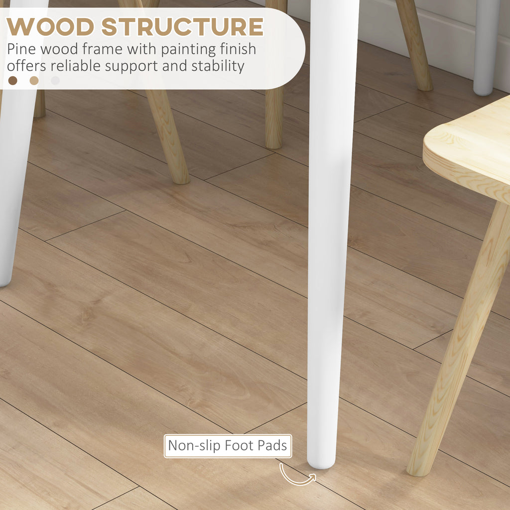 47" x 30" Dining Table, Farmhouse Dining Room Table with Pine Wood Frame, Space Saving Kitchen Table, Natural