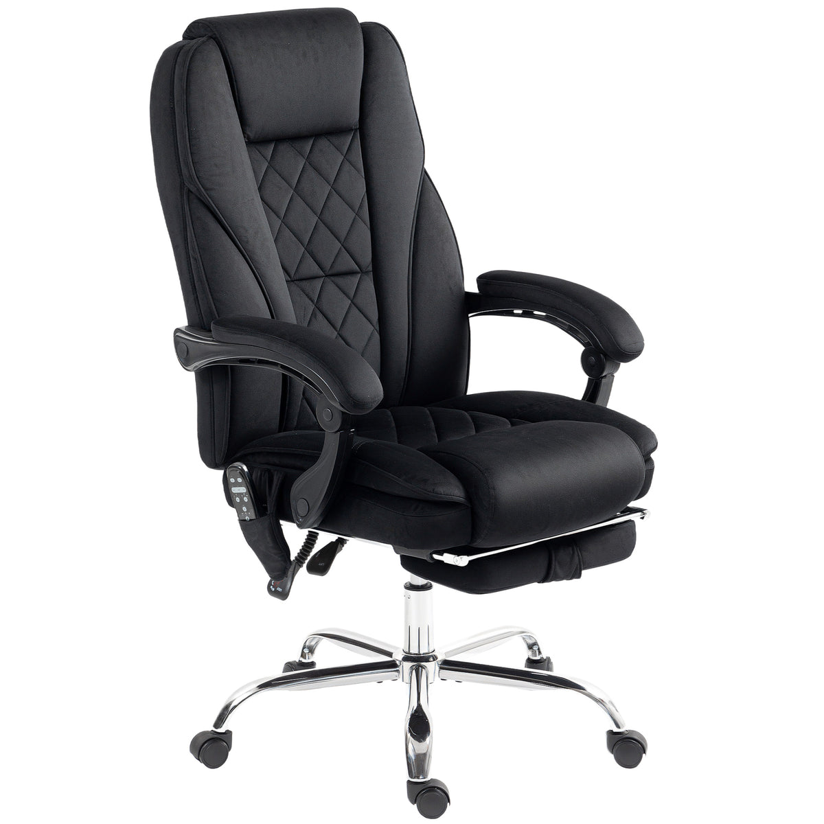 Massage Office Chair, Reclining Computer Chair with Adjustable Height and Footrest, Brown