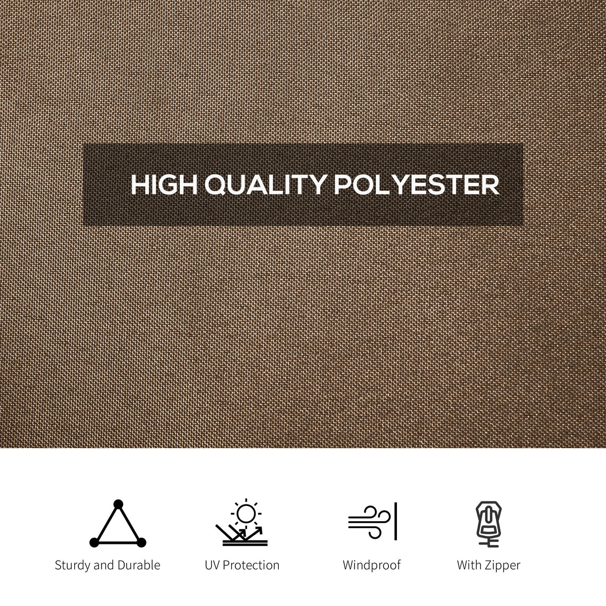Gazebo Curtains, 10' x 12' Universal Replacement Privacy Curtain, 4-Panels Sidewall with Hooks/C-Rings, Brown