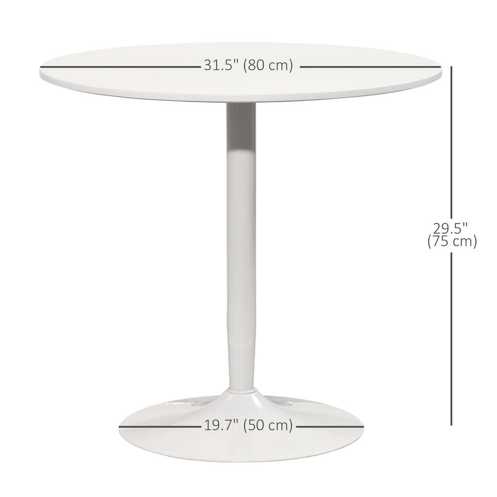 Modern Kitchen Table for 2 People, Round Dining Table with Steel Base for Living Room, Dining Room, Black