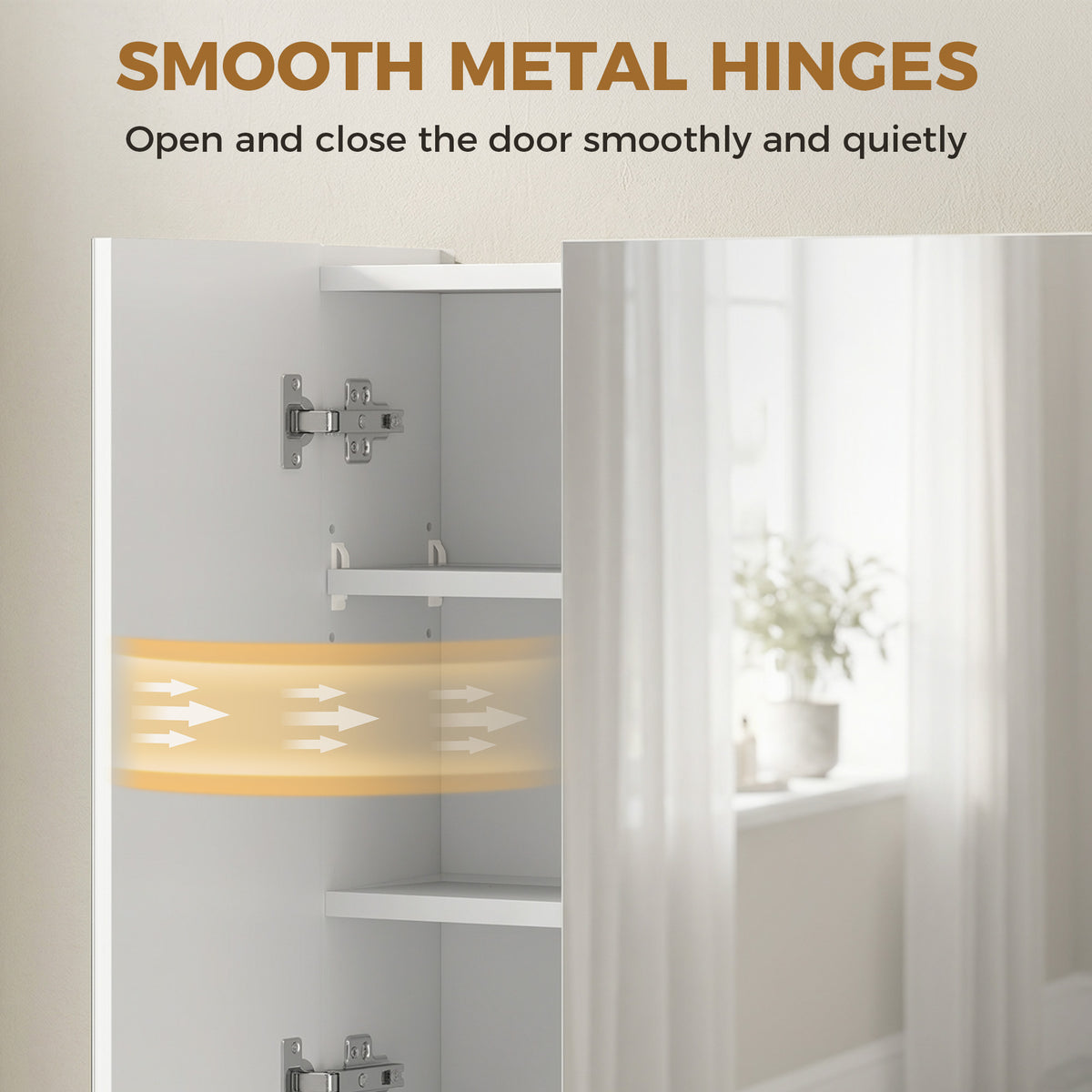 Wall Mounted Bathroom Medicine Cabinet with Mirror and Adjustable Shelves, Grey