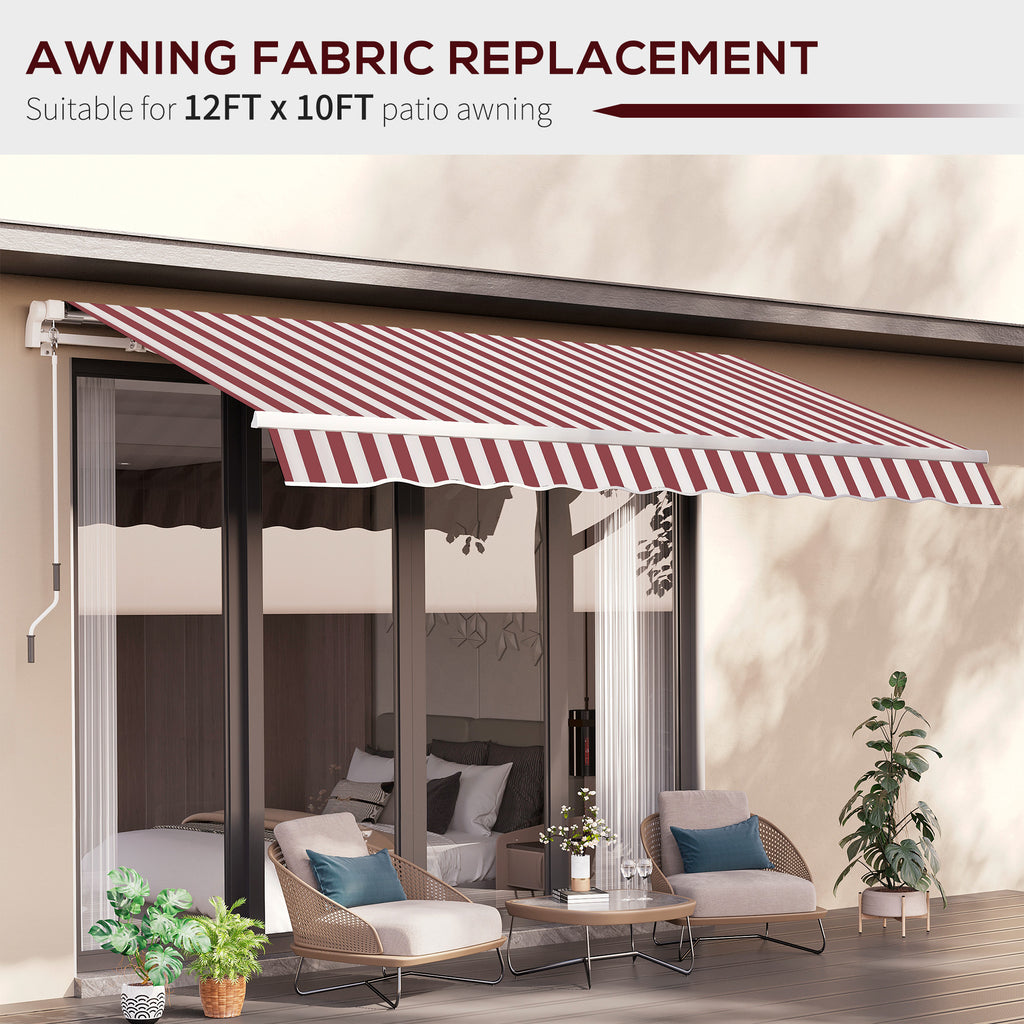 10' x 8' ርትራክታብል ኣውኒንግ ፋብሪክ ምትካእ ደገ ፀሓይ መከላኸሊ ካኖፒ ኣውኒንግ ከበቢ፣ ካብ UV መከላኸሊ፣ ግራጫ