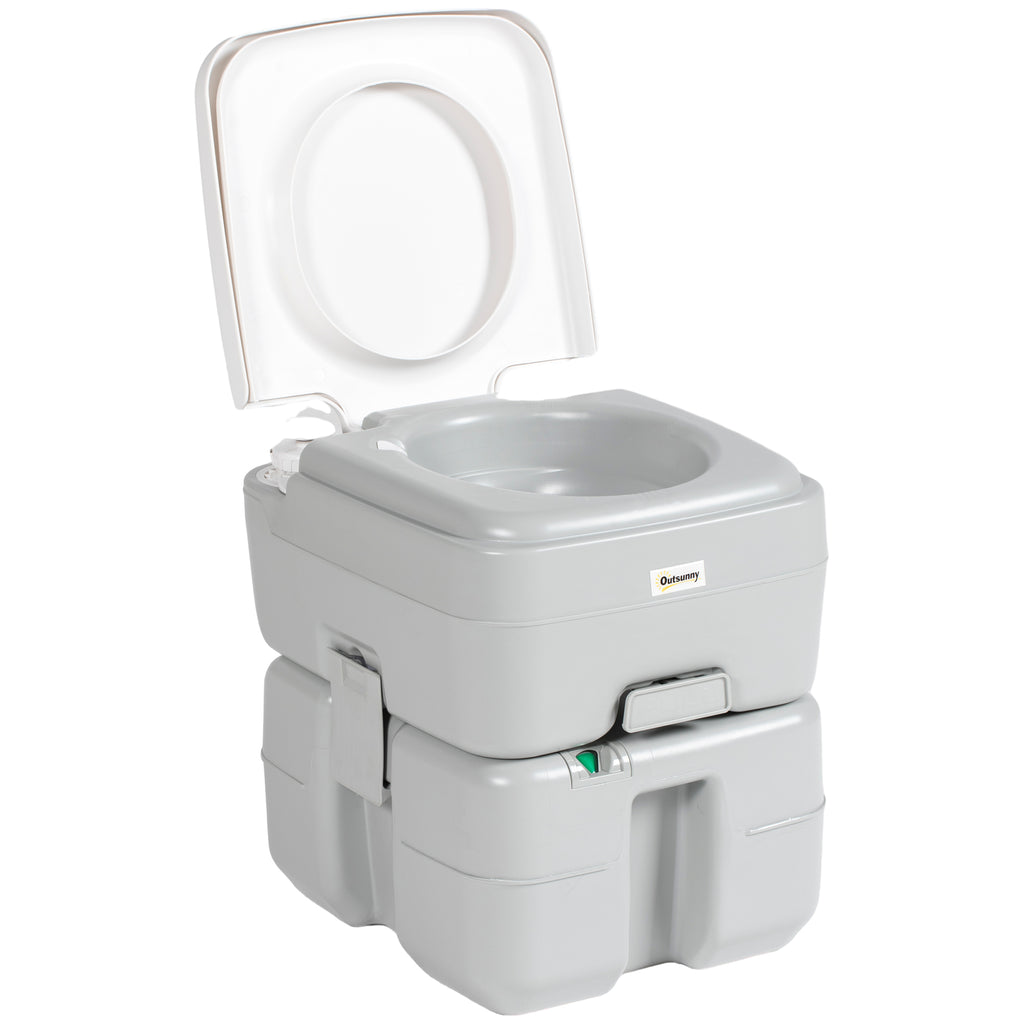 Porta Potty, 5.8 Gallon Portable Toilet with Level Indicator and Anti-Leak Pump for Camping, Boating, Hiking, Travel, RV