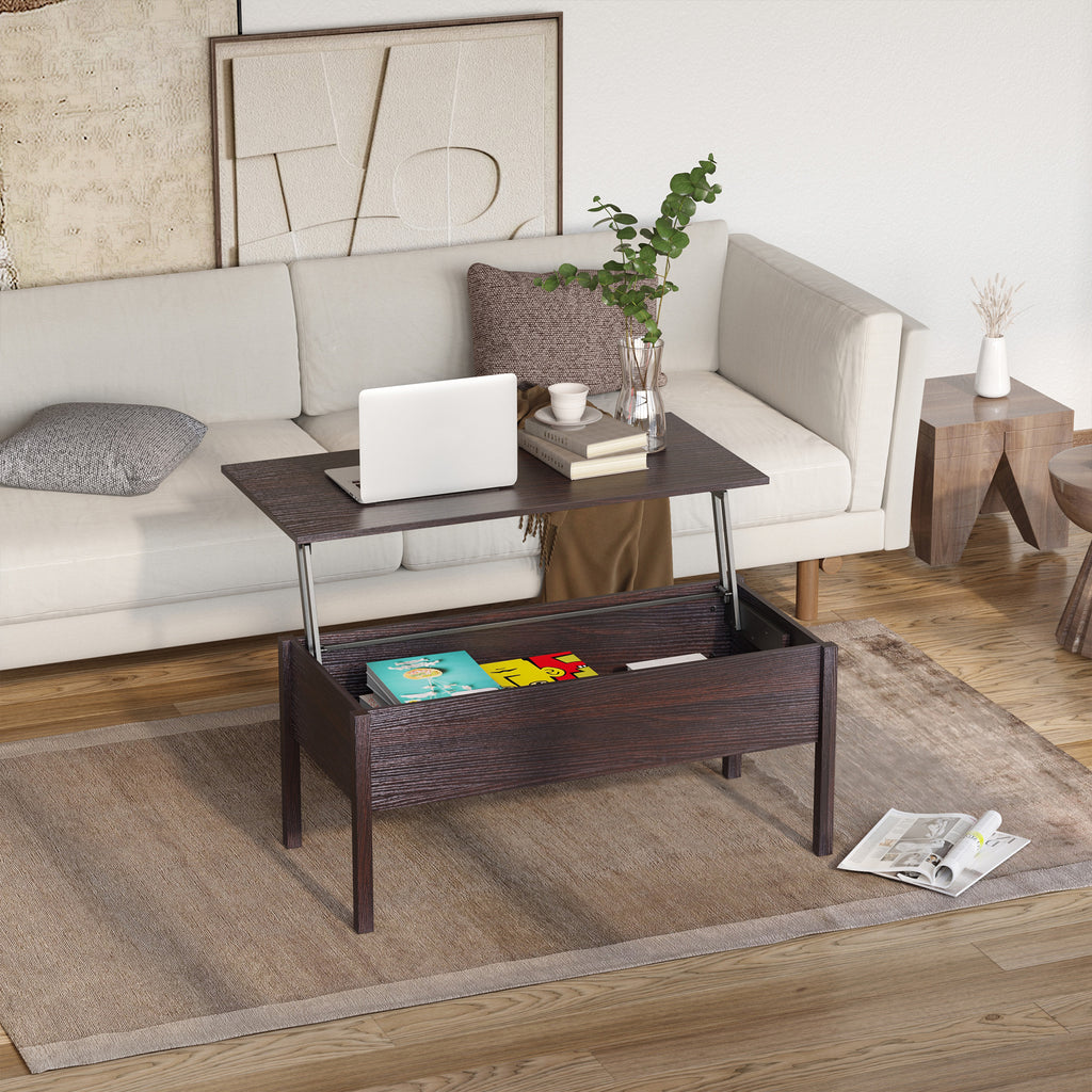 39" Modern Lift Top Coffee Table with Hidden Storage Compartment, Center Table for Living Room, Coffee