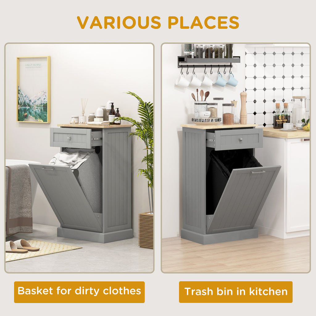 خزانة سلة مهملات للمطبخ قابلة للإمالة، خزانة إعادة تدوير قائمة بذاتها، حامل سلة مهملات مع درج، لون أسود