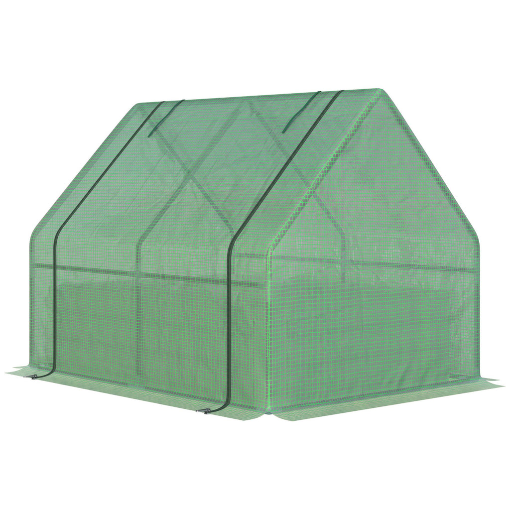 حوض زراعة خارجي مرتفع من الصلب مع صوبة زراعية، وغطاء، وباب قابل للطي، ثنائي الاستخدام، 50 بوصة × 37.4 بوصة × 36.2 بوصة، أخضر