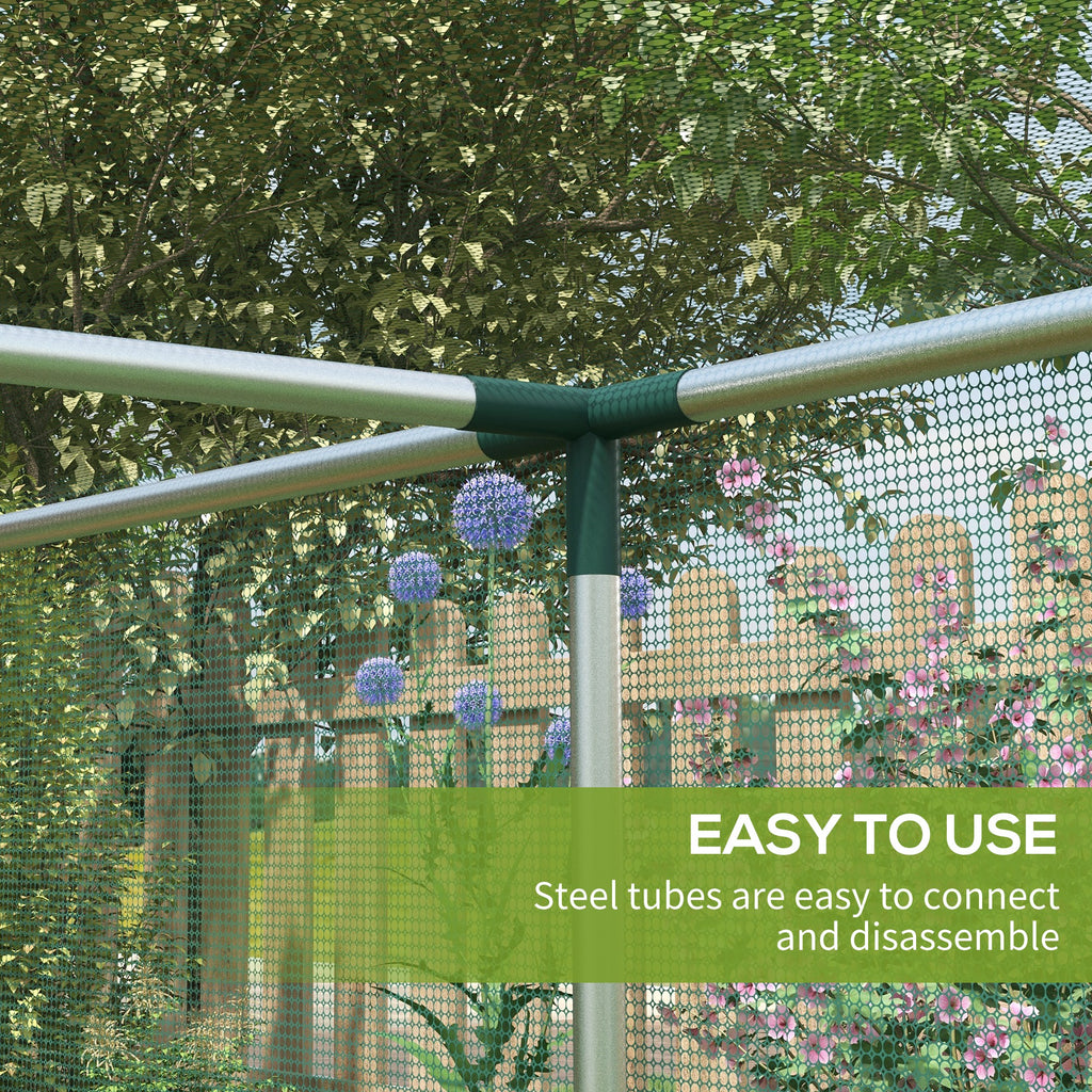Galvanized Steel Crop Cage, Plant Protection Tent with Zippered Door, 4' x 4', Green