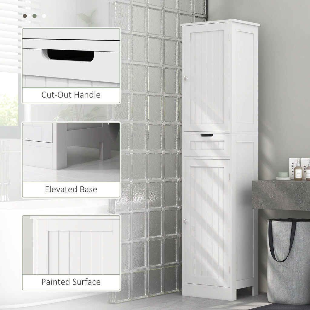 Freestanding Bathroom Cabinet with Drawer and 2 Doors, Tall Bathroom Cupboard for Kitchen, Study, Living Room