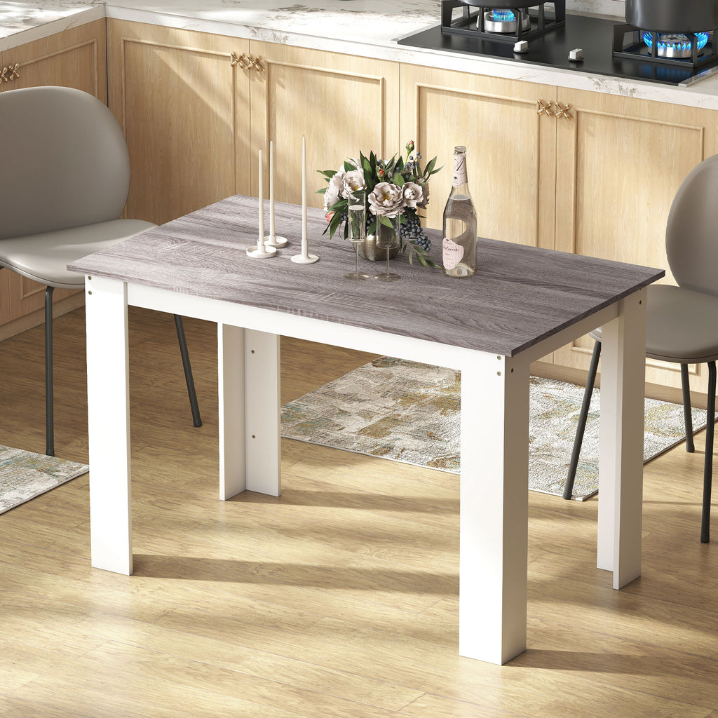47" Kitchen Table for 4-6 People, Dining Table with Wood Effect for Dining Room, Oak