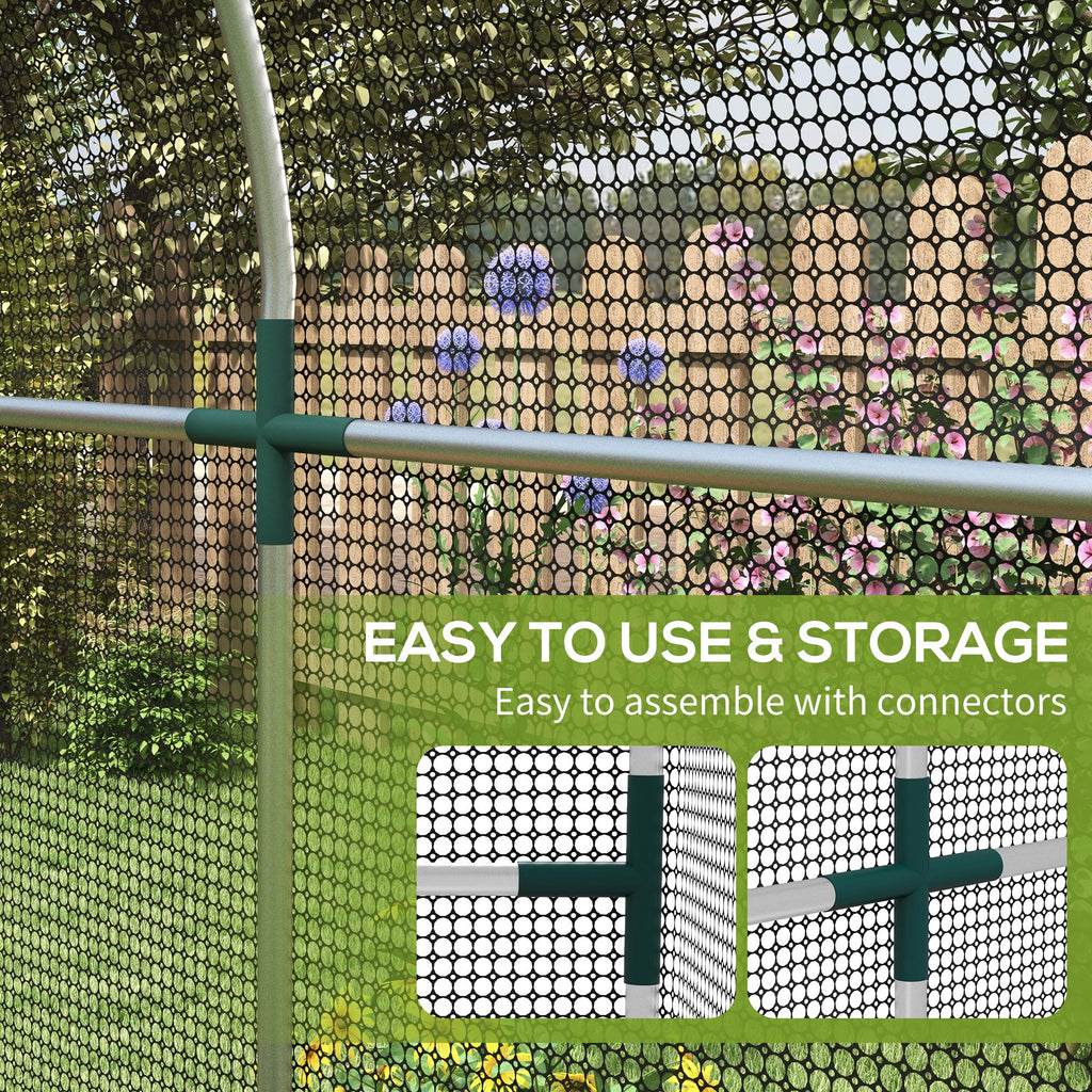 Galvanized Steel Crop Cage, Plant Protection Tent with Zippered Door, 4' x 4', Green