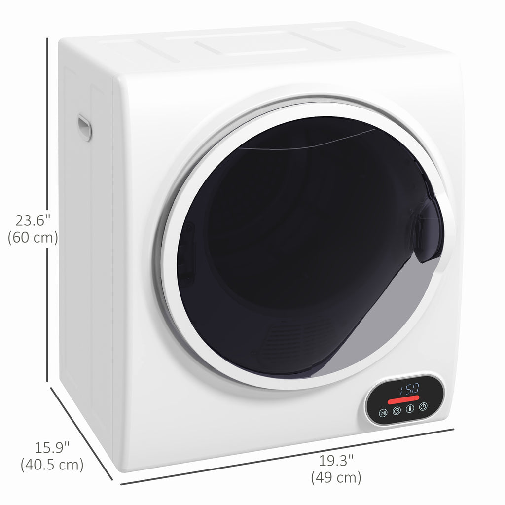 1.5 cu.ft Portable Compact Clothes Laundry Dryer with Intelligent Drying for Apartments Dorms RVs, 850W, White