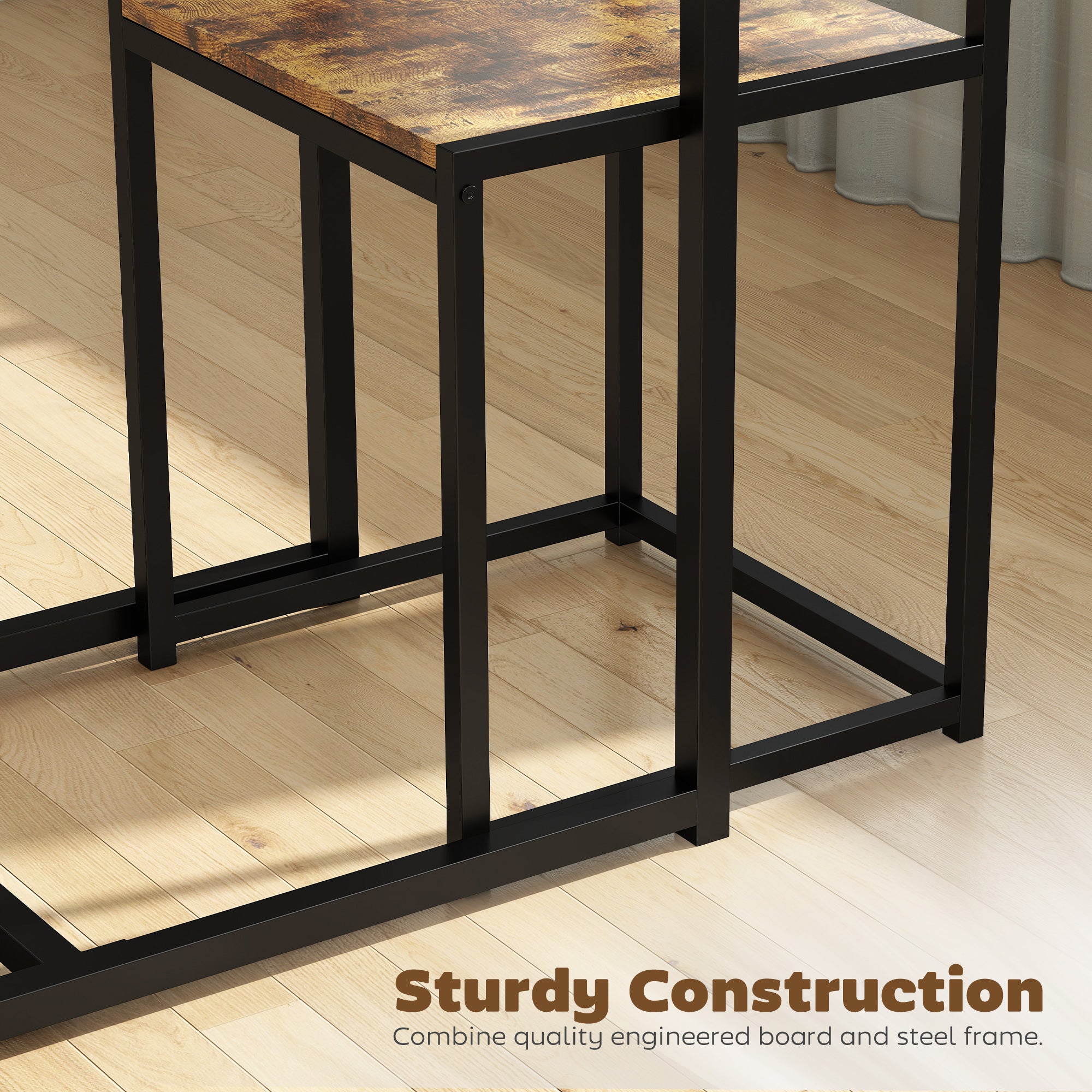 Dining Table Set, Industrial Dining Set for 2, Kitchen Table and Chairs for Small Space, Dining Room Table with Chairs