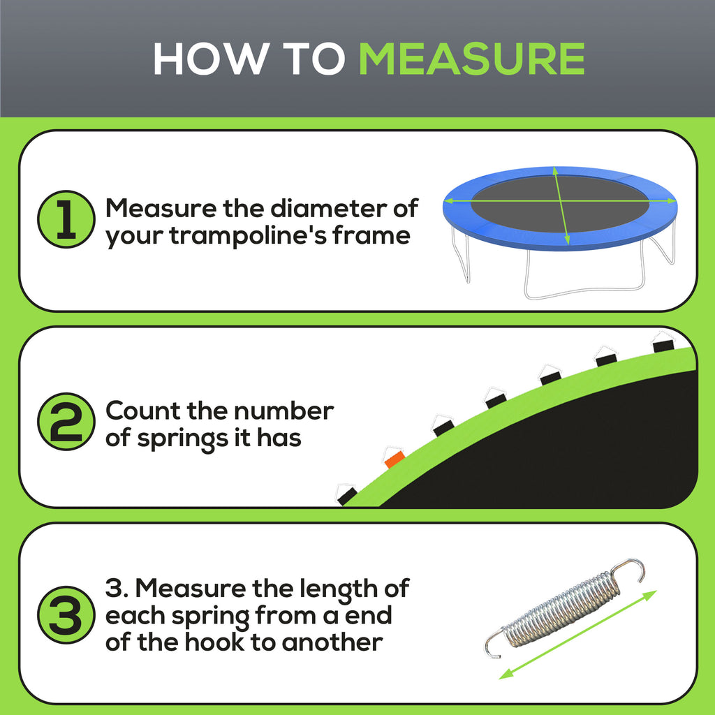 Soozier Trampoline Replacement Mat, Fits 14' Trampoline w/ 80 V-Hooks & 5.5" Springs (Spring & Frame not Included), Black