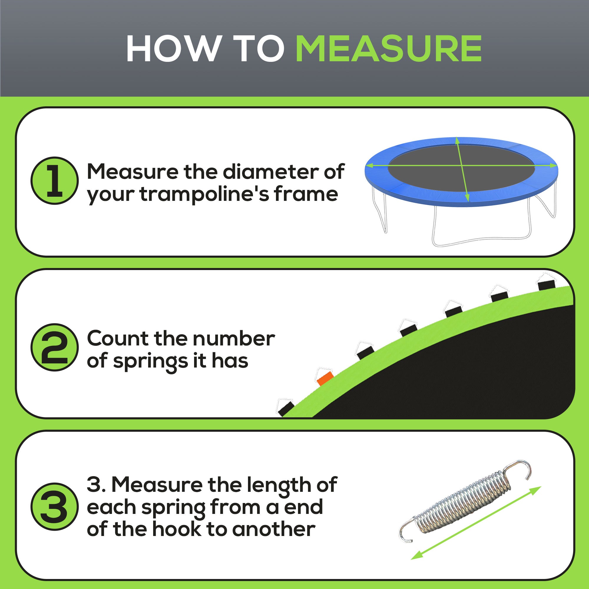 Soozier Trampoline Replacement Mat, Fits 14' Trampoline w/ 80 V-Hooks & 5.5" Springs (Spring & Frame not Included), Black