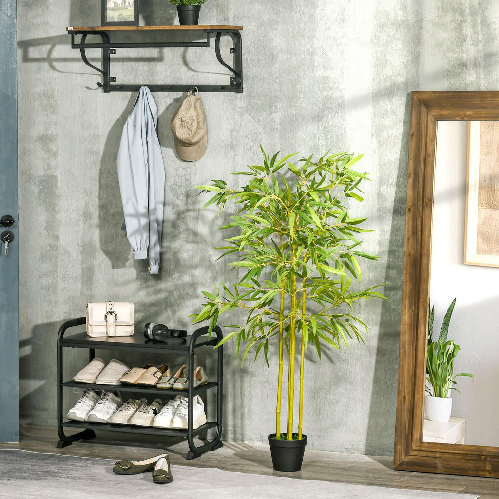 4FT Artificial Bamboo Tree Faux Decorative Plant in Nursery Pot for Indoor Décor