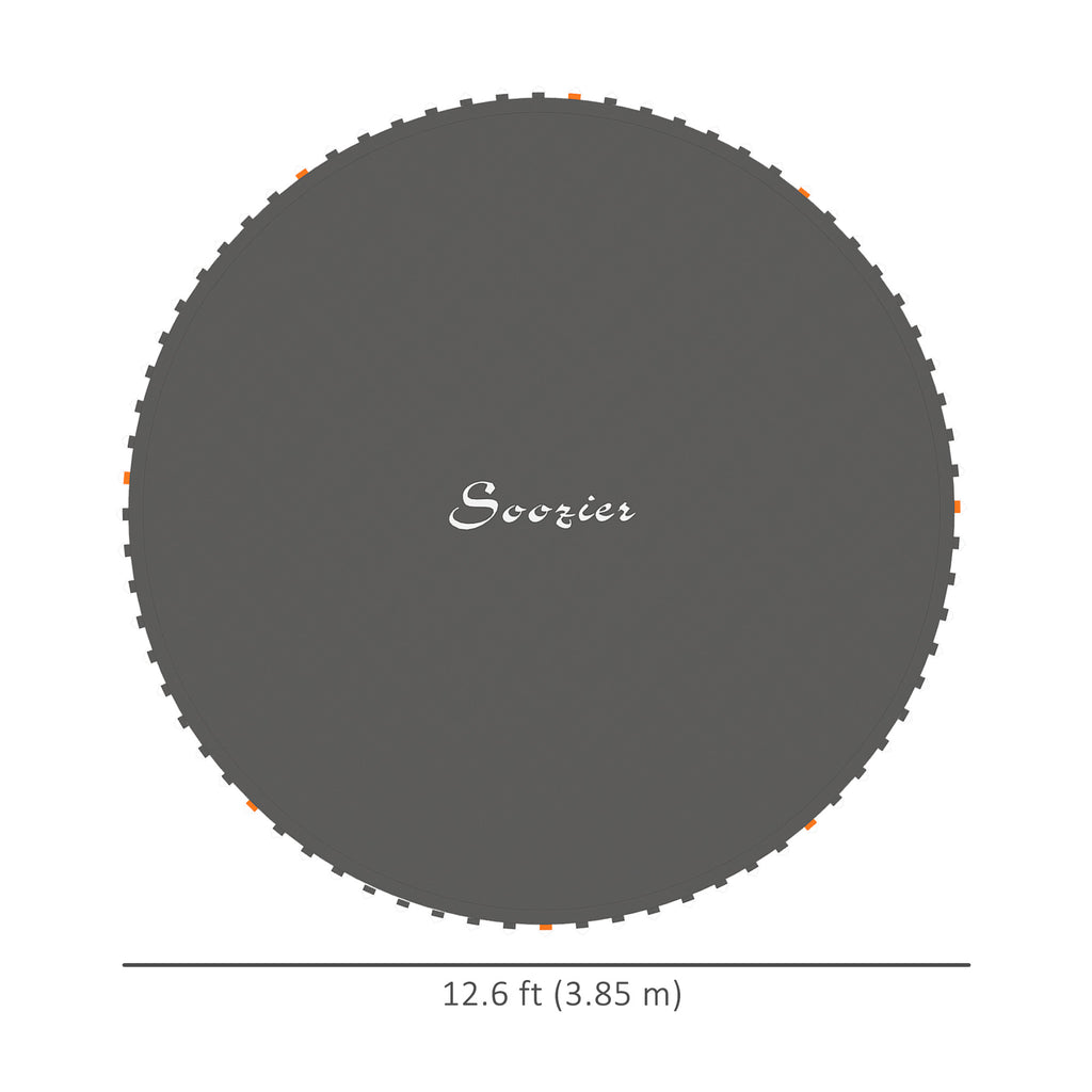 Soozier Trampoline Replacement Mat, Fits 14' Trampoline w/ 80 V-Hooks & 5.5" Springs (Spring & Frame not Included), Black