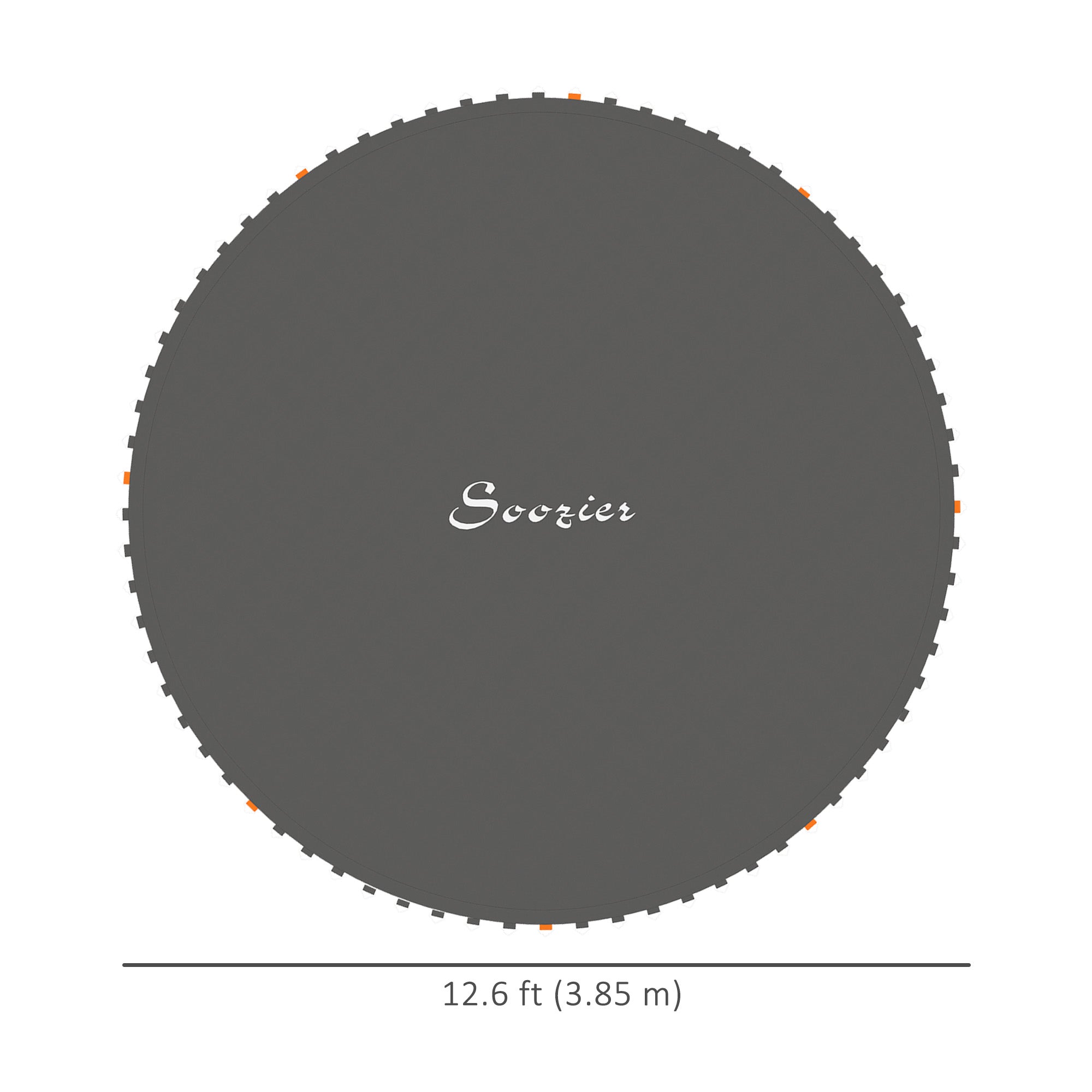 Soozier Trampoline Replacement Mat, Fits 14' Trampoline w/ 80 V-Hooks & 5.5" Springs (Spring & Frame not Included), Black