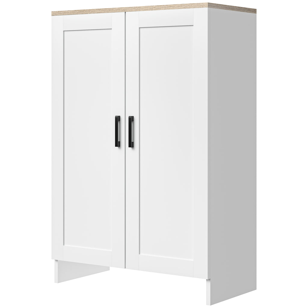 Modern Storage Cabinet with Doors and Adjustable Shelf for Kitchen, Living room, 23.6" x 11.8" x 35.4", White
