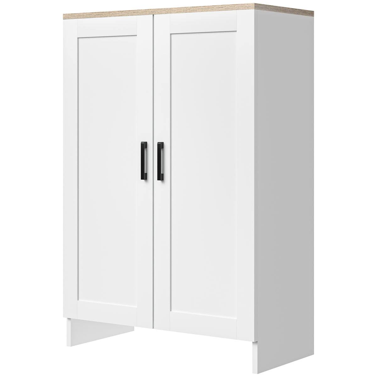 Modern Storage Cabinet with Doors and Adjustable Shelf for Kitchen, Living room, 23.6" x 11.8" x 35.4", White