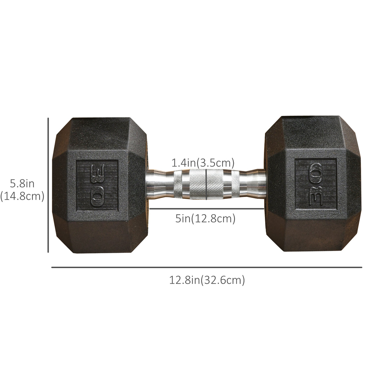 ሶዚር 2 x 12 ፓውንድ ራበር ዱምበል ምዒዛዊ ስብስብ፣ ዱምበል ኢድ ምዒዛዊ ንምዕራይ ኣካላት ስልጠና፣ ጂም ቤት ወይ ቢሮ፣ ጸሊም