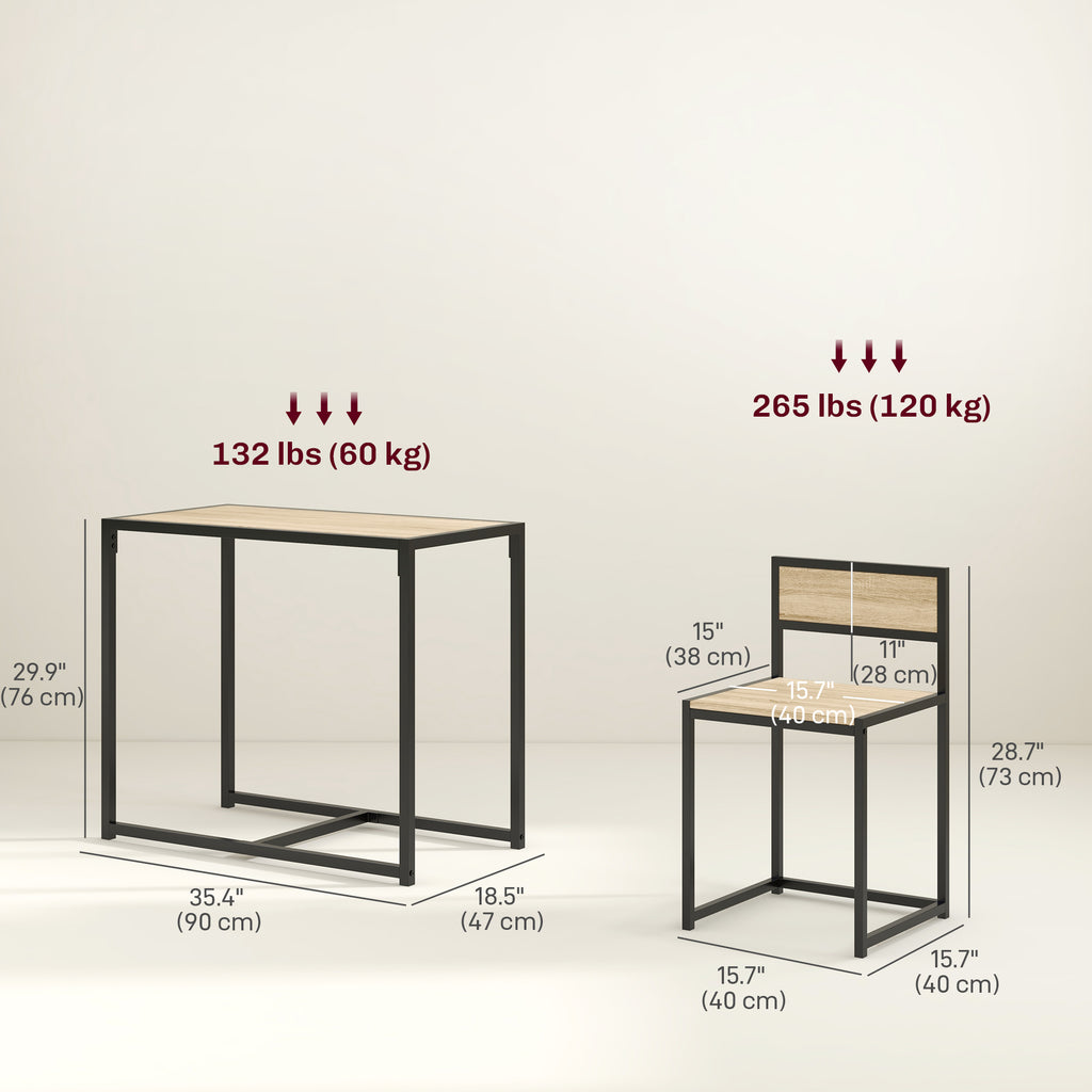 Dining Table Set, Industrial Dining Set for 2, Kitchen Table and Chairs for Small Space, Dining Room Table with Chairs