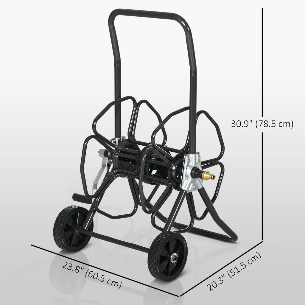 98 ft of 5/8" Hose Reel Cart (Hose Not Included), Garden Water Hose Carts with Wheels for Yard, Lawn, Blue