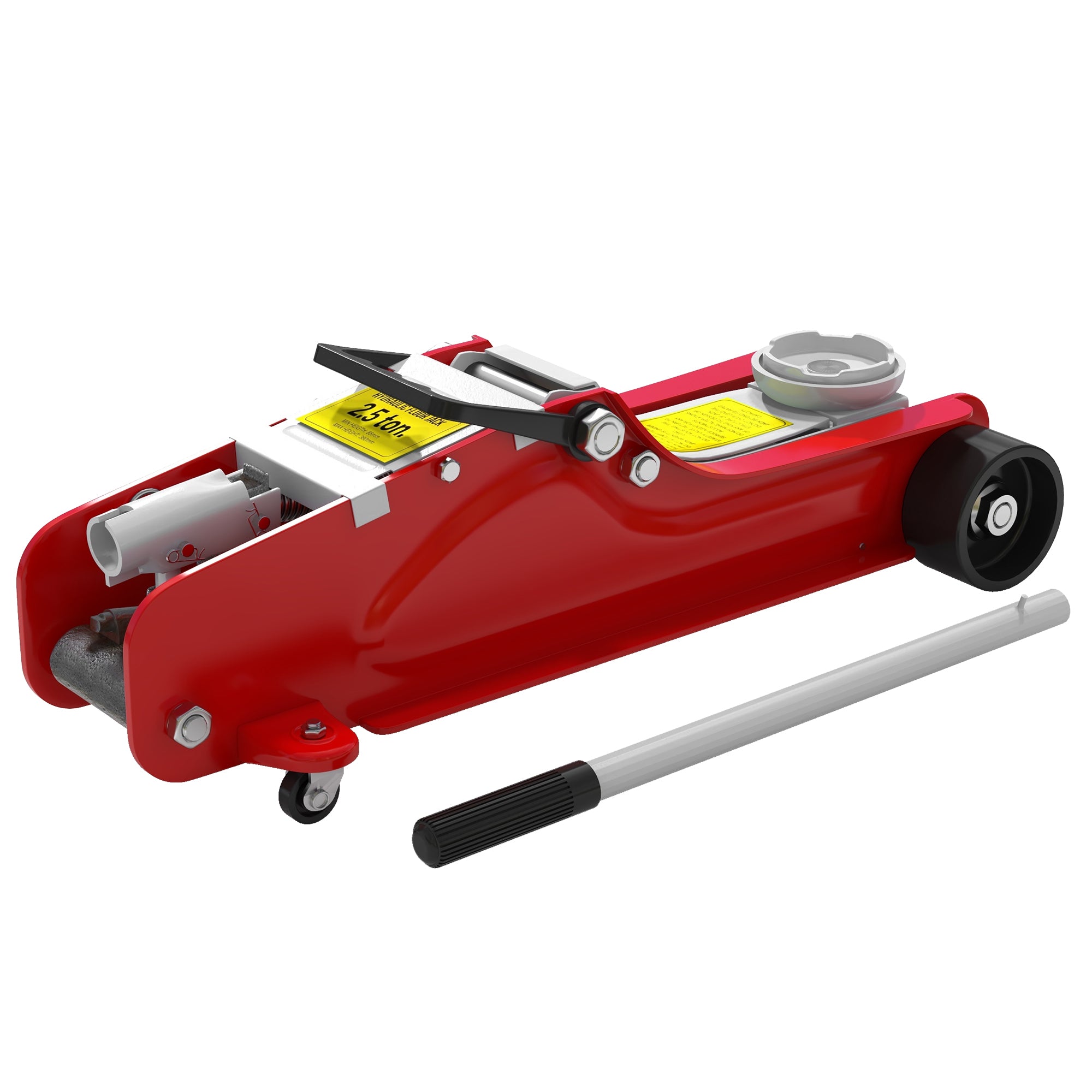 Low Profile Jack, Hydraulic Racing Floor Jack, 3.1"-15" Lifting Range, 2.5 Ton (5,000 lb) Capacity, Red