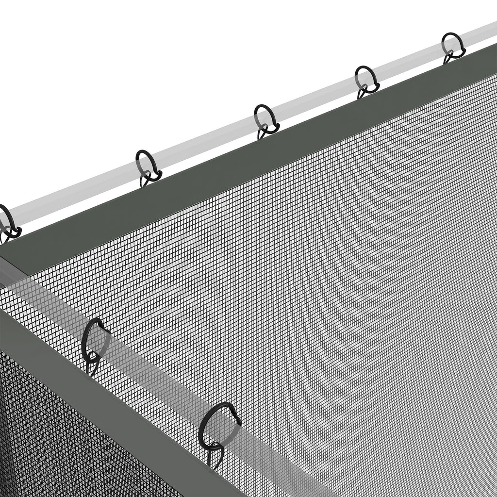 Replacement Mosquito Netting for Gazebo 10' x 12' Black Screen Walls for Canopy with Zippers, White