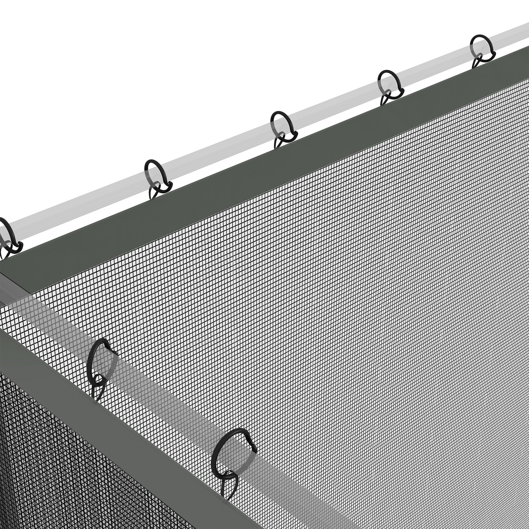 Replacement Mosquito Netting for Gazebo 10' x 12' Black Screen Walls for Canopy with Zippers, White