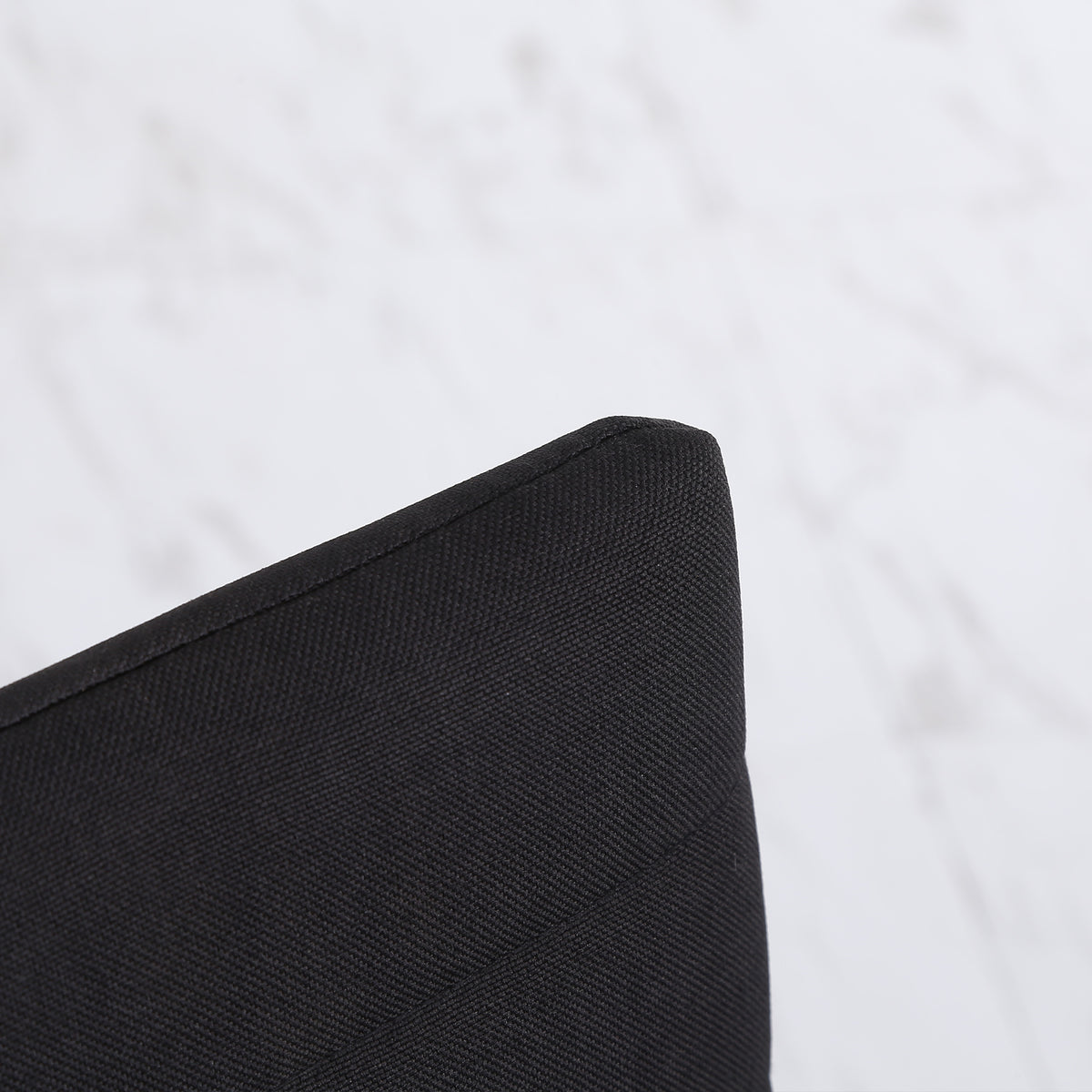 Modern Dining Chairs High Back Upholstered Linen Fabric with Metal Legs for Kitchen Black