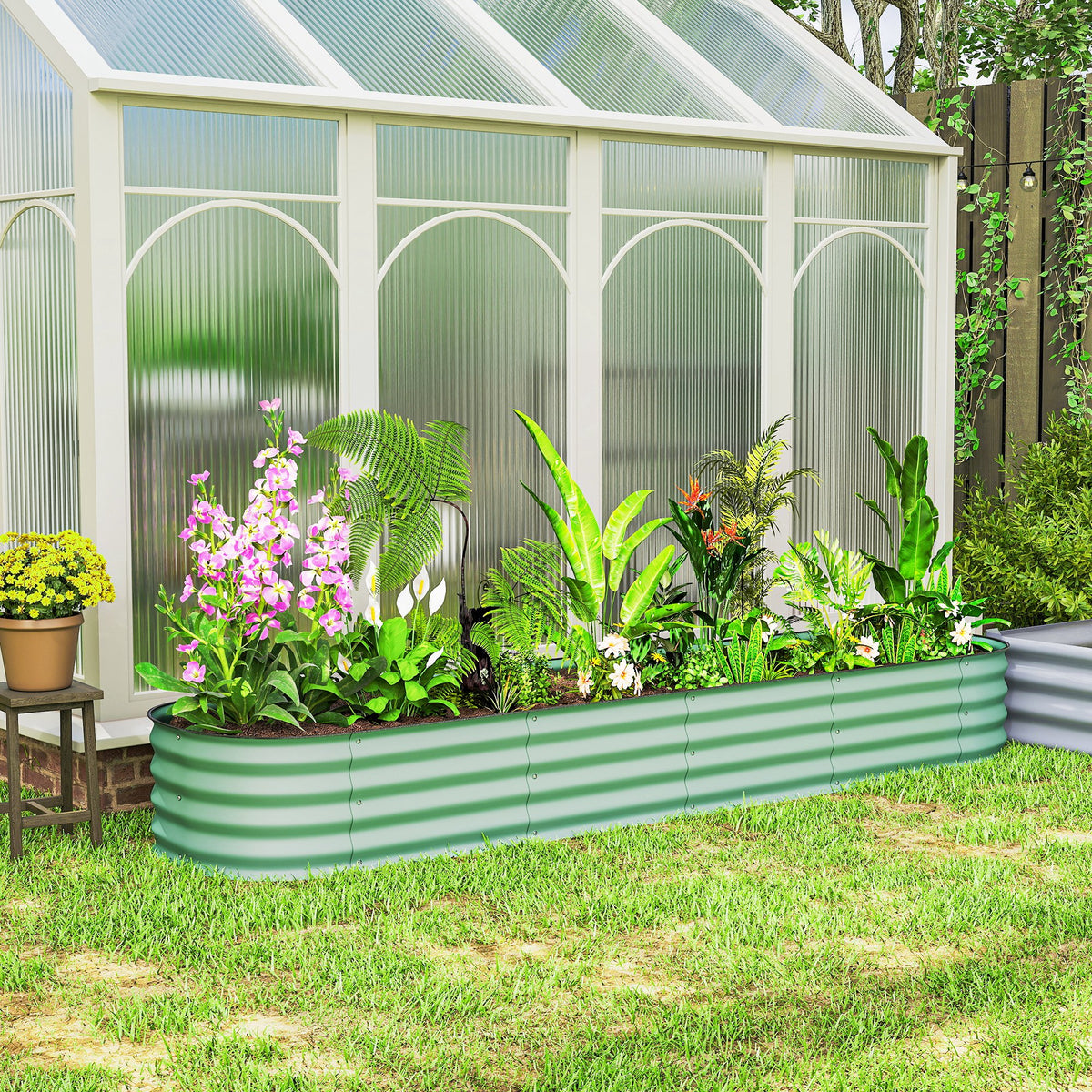 4.9 x 2 x 1ft Galvanized Raised Garden Bed Kit, Metal Planter Box with Safety Edging, Black