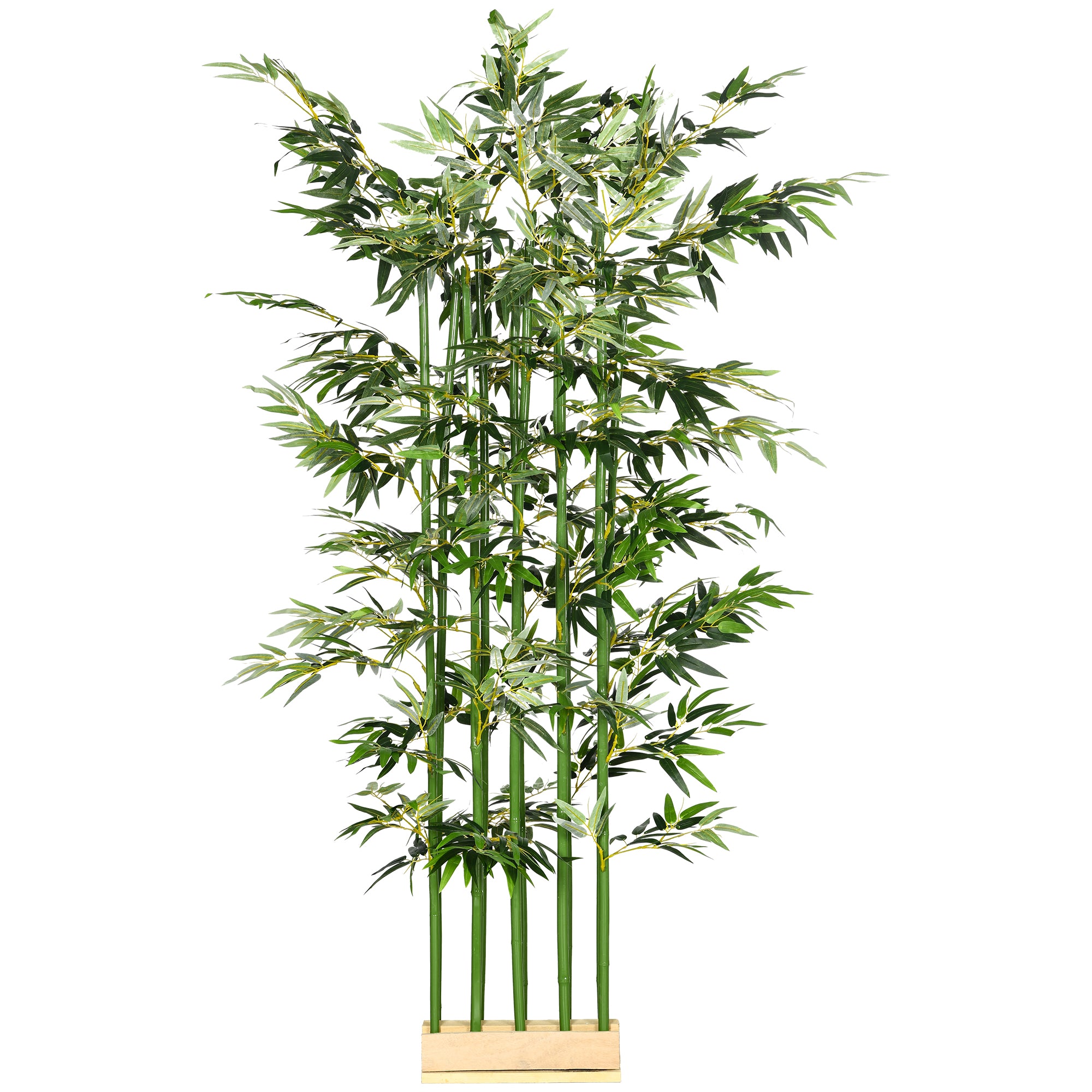 5ft Tall Artificial Bamboo Tree, Decorative Faux Plant with Pine Wood Base for Indoor Home Office Decor