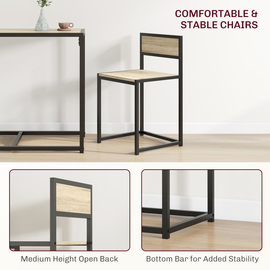 Dining Table Set, Industrial Dining Set for 2, Kitchen Table and Chairs for Small Space, Dining Room Table with Chairs