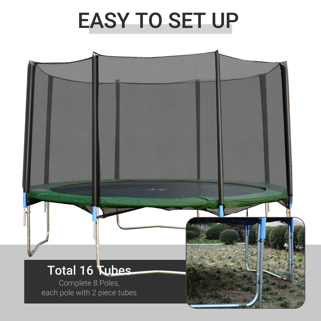 ሶዚር 12 ፉት ትራምፖሊን መርበብ ከበባ ትራምፖሊን ዝላይ ደህንነት መሳርሒታት ምስ 8 ዓንዲ መርበብ ከበባ ጥራህ፣ ጸሊም