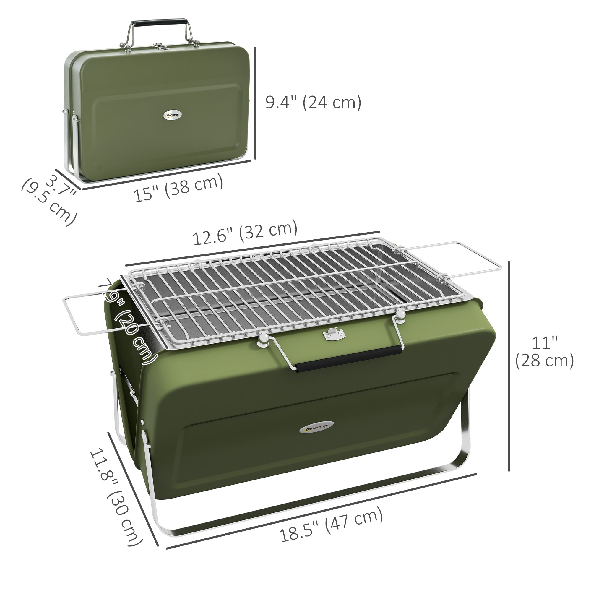 Metal Suitable-Style Portable BBQ Grill - Black