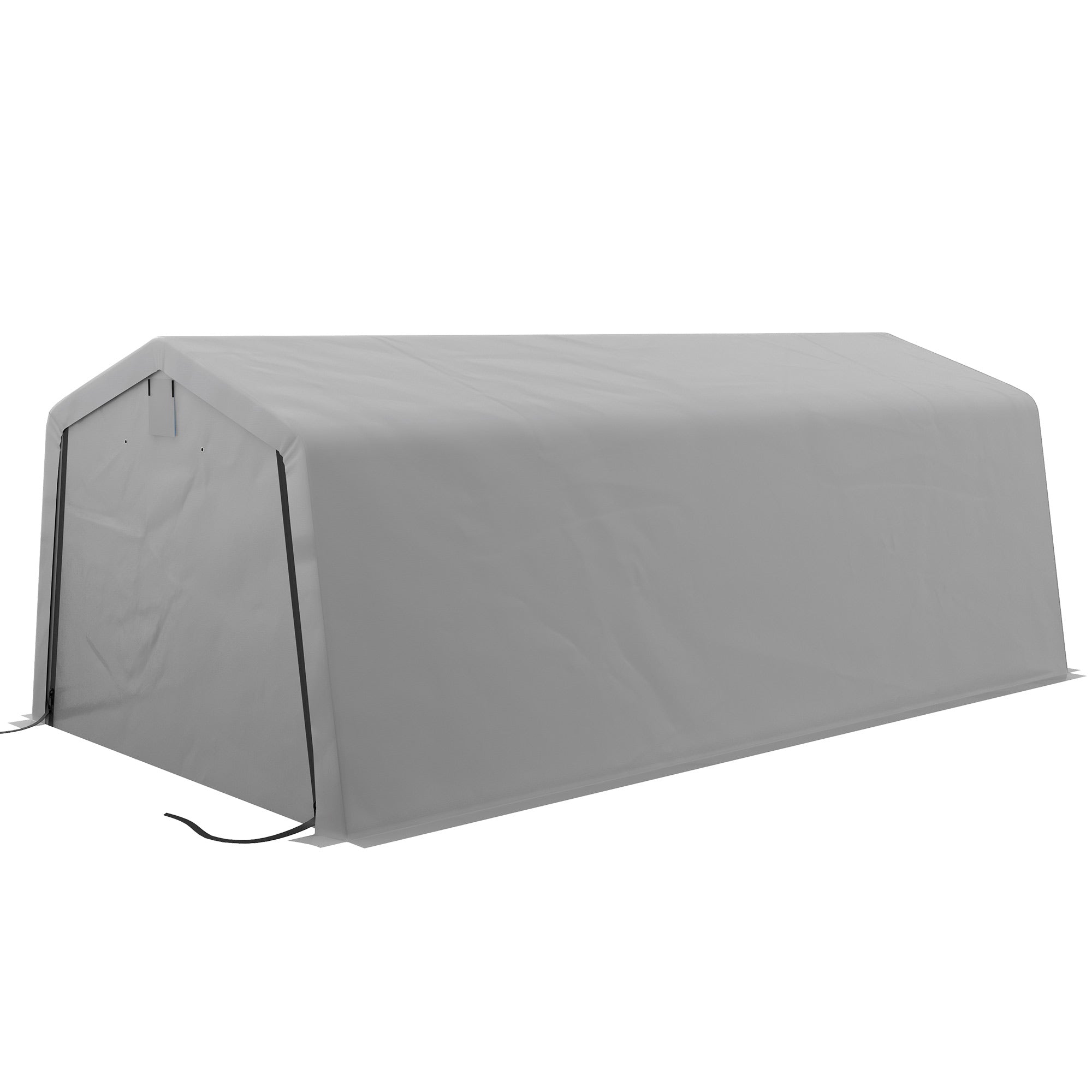 12' x 20' Portable Garage, Heavy Duty Carport Canopy with Ventilation Windows and Large Roll-up Door, Black