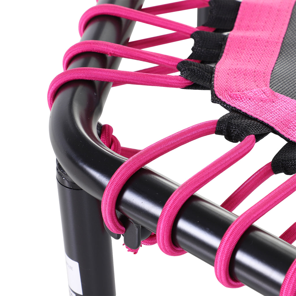 Soozier 48" Adult Hexagon Rebounder Trampoline Fitness Bungee Jumping Cardio Trainer Outdoor Bouncer Jumper Adjustable Bar Pink
