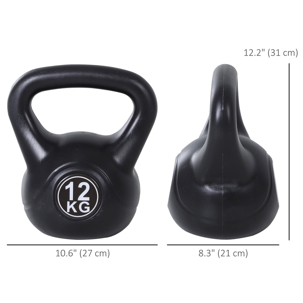 Soozier 22lb Fitness Kettlebell, Plastic Exercise Weight, Weightlifting Tools with Sand, Handle, Noise Reduction for Home, Gym
