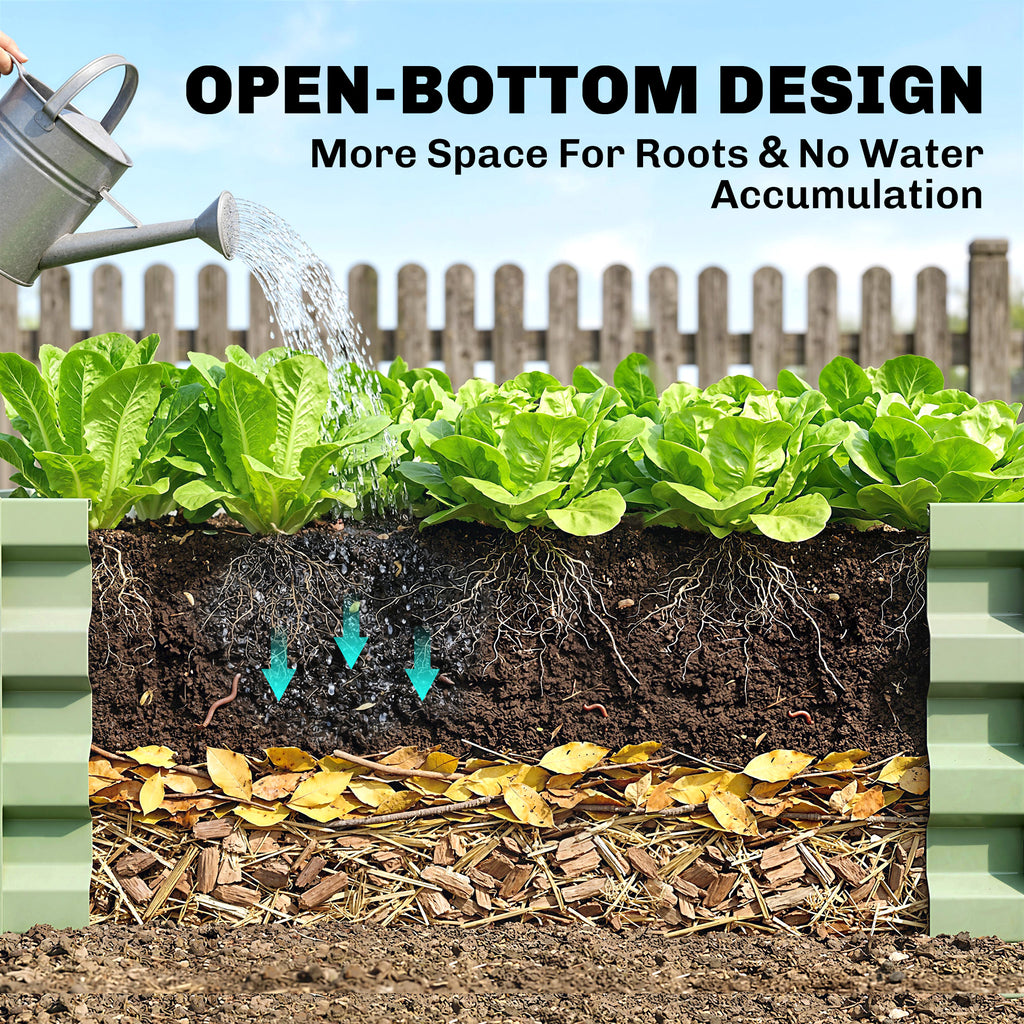 Galvanized Raised Garden Bed, Outdoor Planter Box for Vegetables, Flowers, Herbs, 4' x 2' x 1', Light Grey