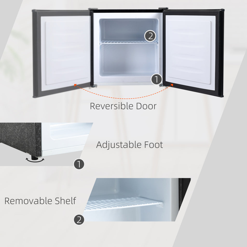 1.1 Cu. Ft. Mini Freezer, Compact Upright Freezer with Reversible Door, Removable Shelf, Adjustable Temperature, White