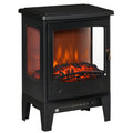 Electric Fireplace Heater, Freestanding Fireplace Stove with Realistic Adjustable Flame Effect and Adjustable Temperature, Overheating Safety Protection, 750W/1500W, Black
