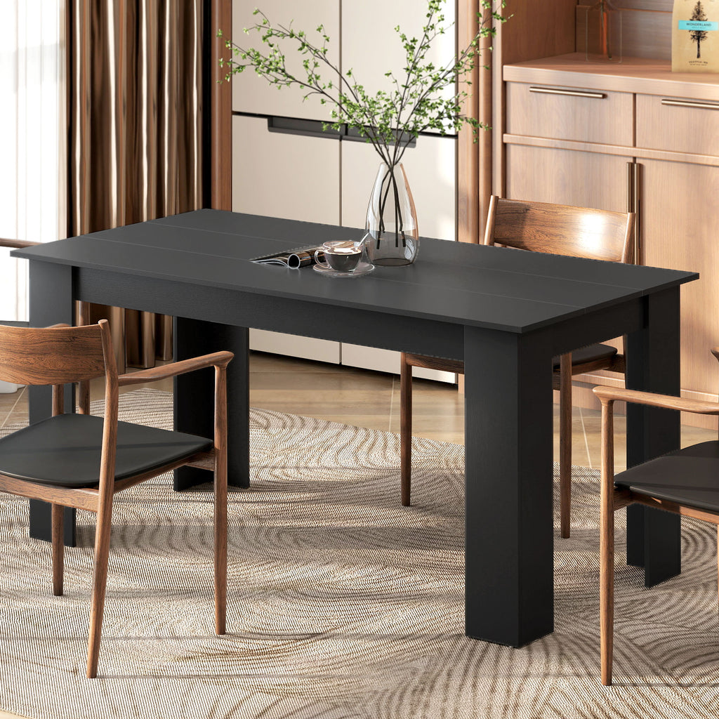 47" Kitchen Table for 4-6 People, Dining Table with Wood Effect for Dining Room, Oak