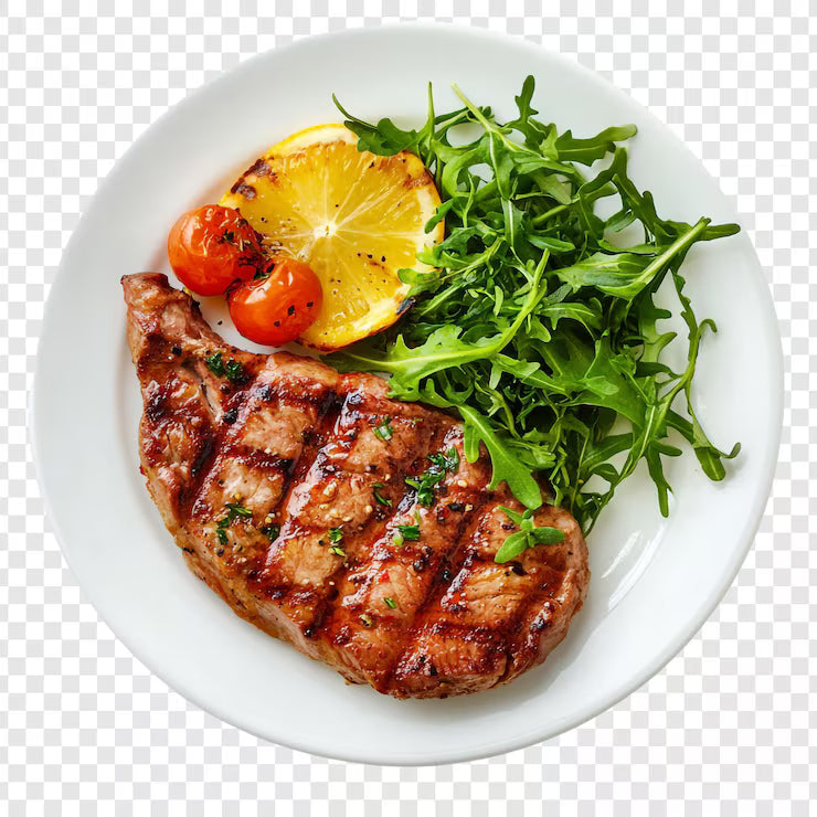 Charcoal-grilled meat meal