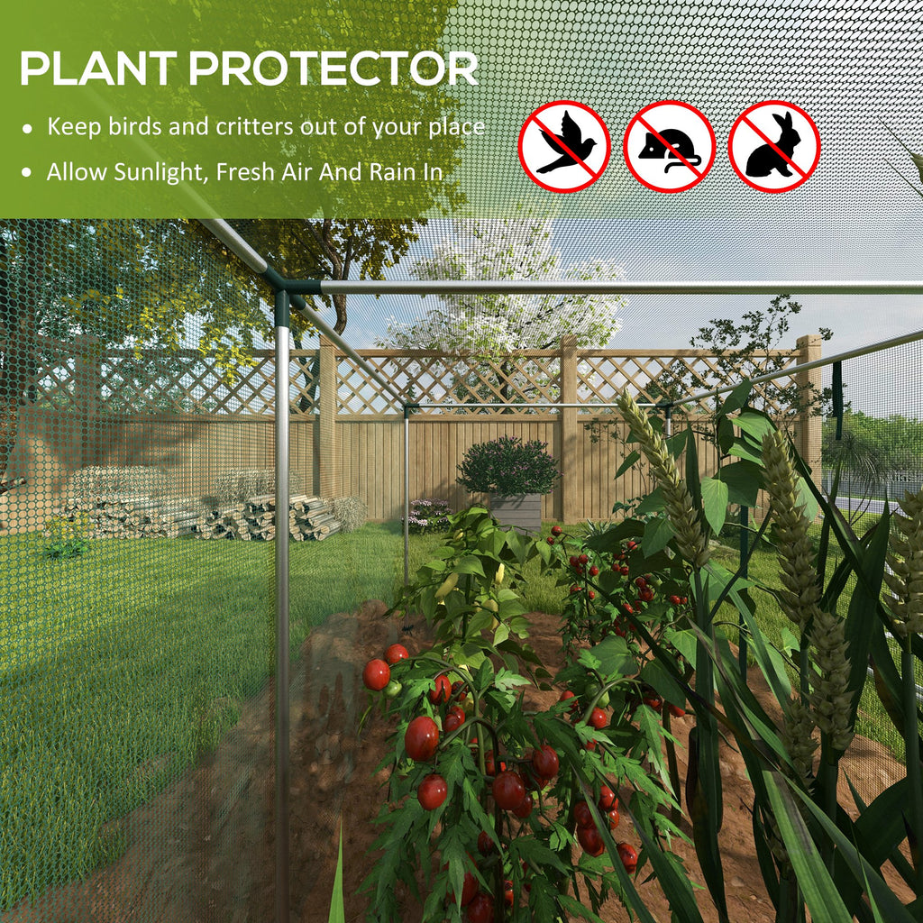 Galvanized Steel Crop Cage, Plant Protection Tent with Zippered Door, 4' x 4', Green